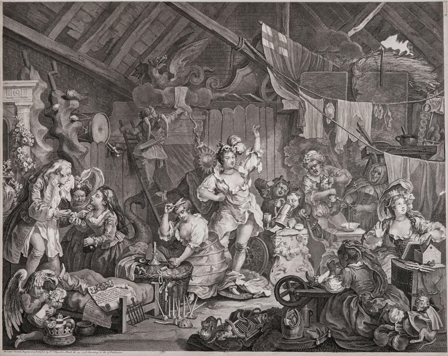 William Hogarth, Strolling Actresses Dressing in a Barn