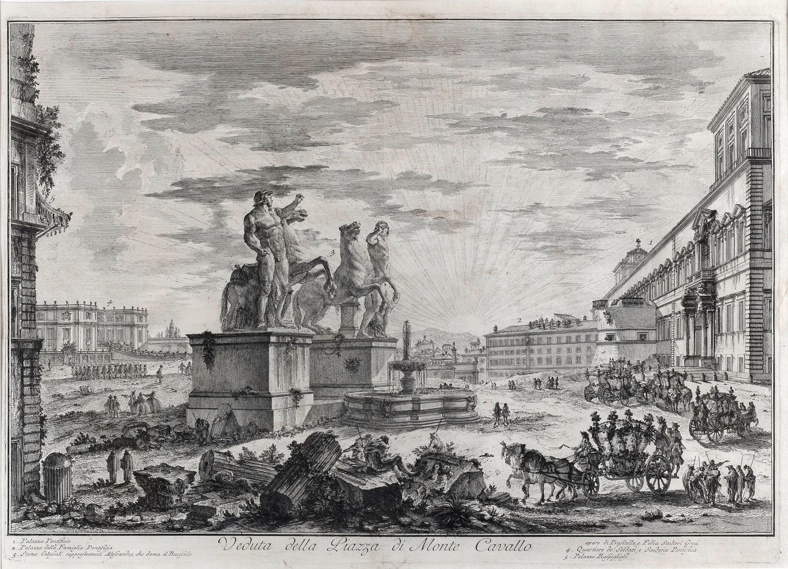 Giovanni Battista&nbsp;Piranesi, Veduta della Piazza di Monte Cavallo, 1750