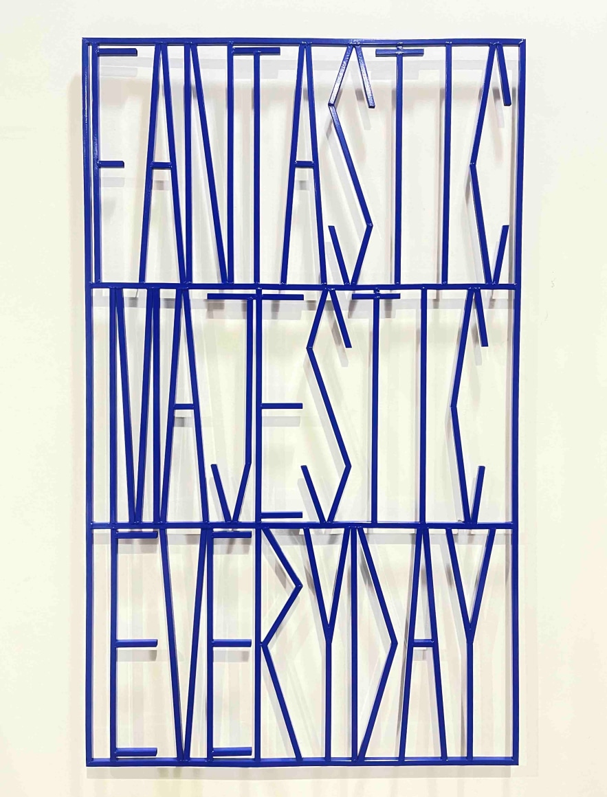 Wonwoo Lee, Gates of the world (Fantastic Majestic Everyday), 2022. Powder coated on stainless steel, 150 x 90 cm., Courtesy of the artist & PKM Gallery.
