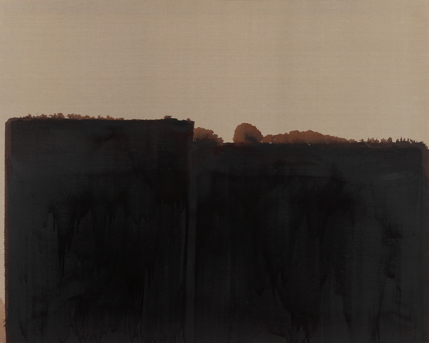 Yun Hyong-keun. Burnt Umber & Ultramarine, 1991-1993, Oil on linen, 181.8 x 227.2 cm. Courtesy of PKM Gallery.