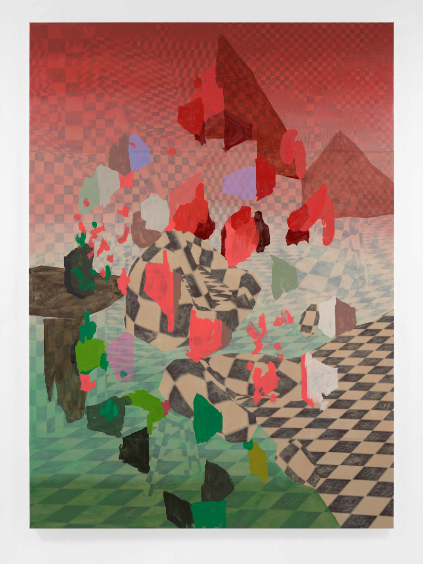 Toby Ziegler, Nero, 2023. Oil paint and inkjet on canvas, 250 x 180 x 4 cm., Courtesy of the artist &amp;amp; PKM Gallery.