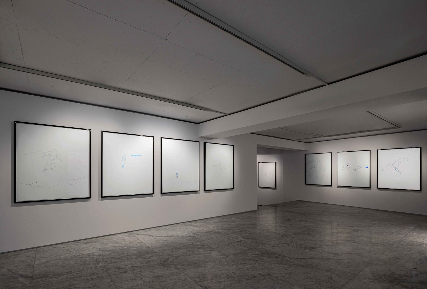Installation view of Koo Jeong A: Levitation at PKM &amp;amp; PKM+., Courtesy of PKM Gallery.