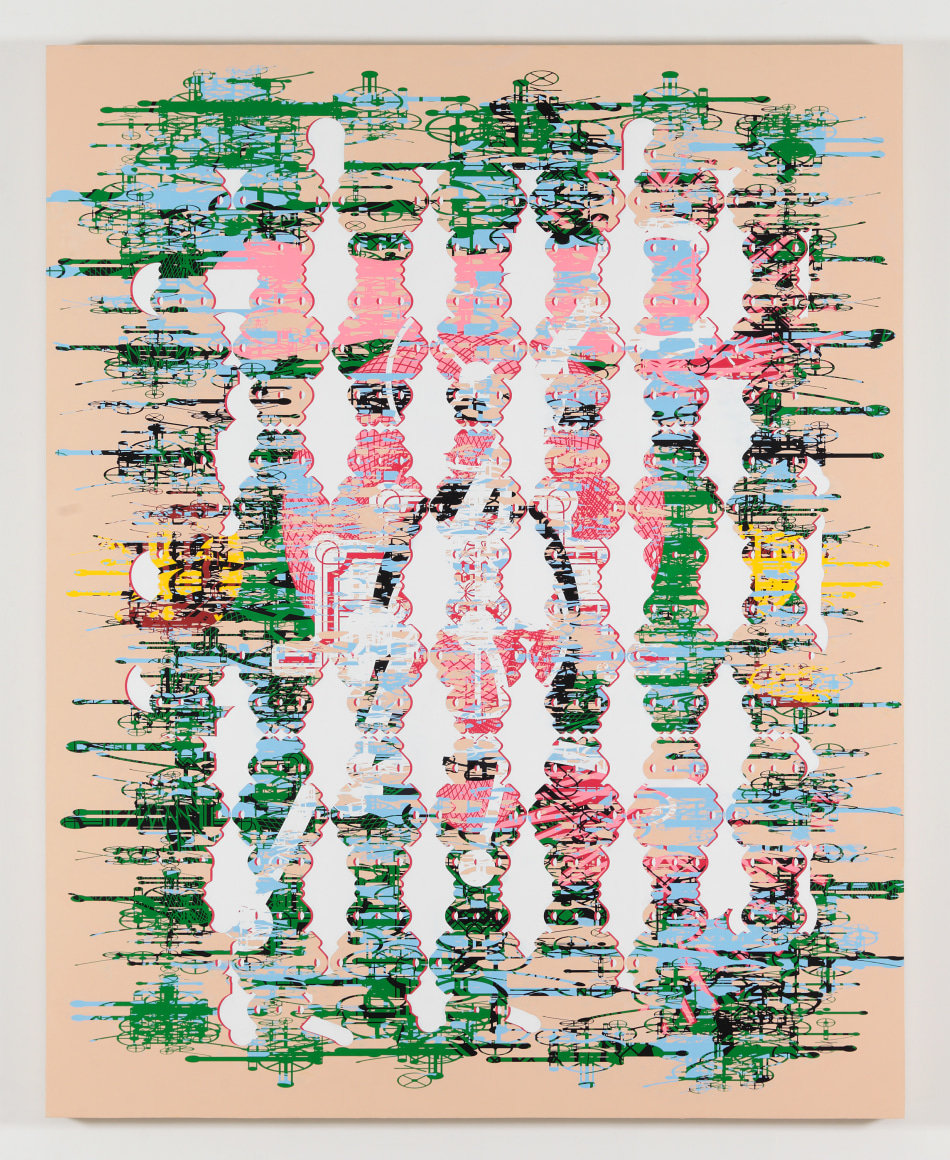 Sang Nam Lee. 4-fold landscape L 138, 2016-17, Acrylic on panel, 203.5 x 162.5 cm. Courtesy of the artist & PKM Gallery.