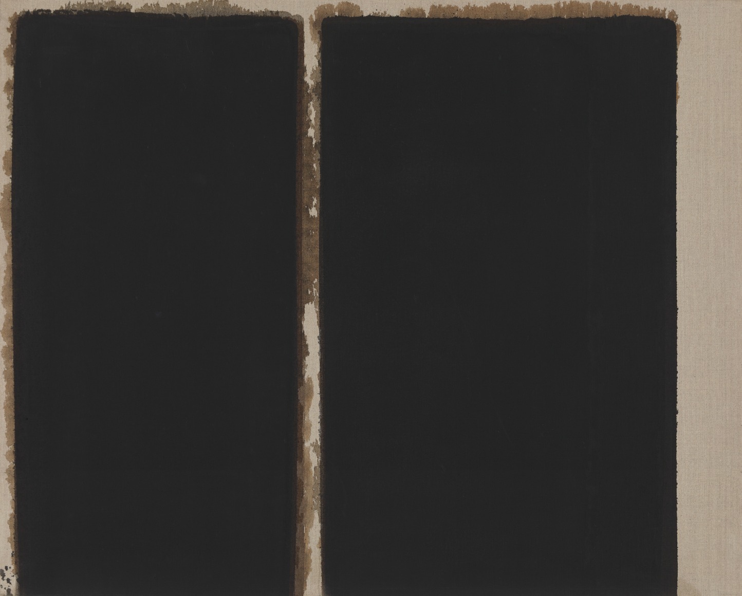 Yun Hyong-keun. Burnt Umber &amp;amp; Ultramarine Blue, 1993, Oil on linen, 80.3 x&nbsp;100 cm.&nbsp;Courtesy of the artist &amp;amp; PKM Gallery.