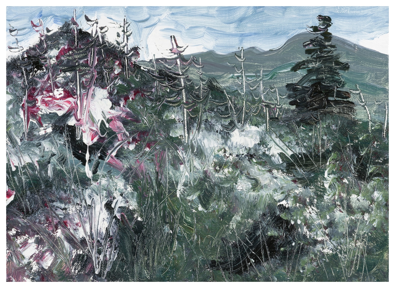 Kim Jiwon. 풍경 landscape, 2017. Oil on linen, 24 x 34 cm. Courtesy of the artist & PKM Gallery.