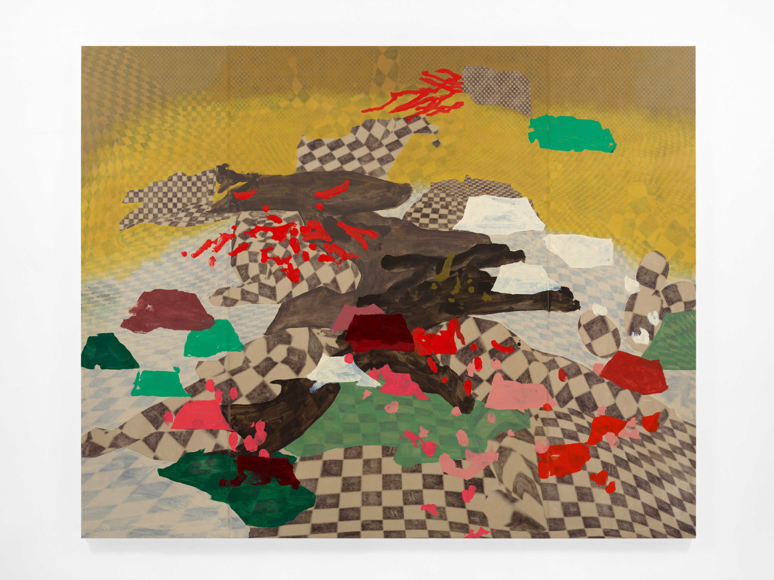 Toby Ziegler, Broken images, 2023. Oil paint and inkjet on canvas, 200 x 250 x 4 cm., Courtesy of the artist &amp;amp; PKM Gallery.