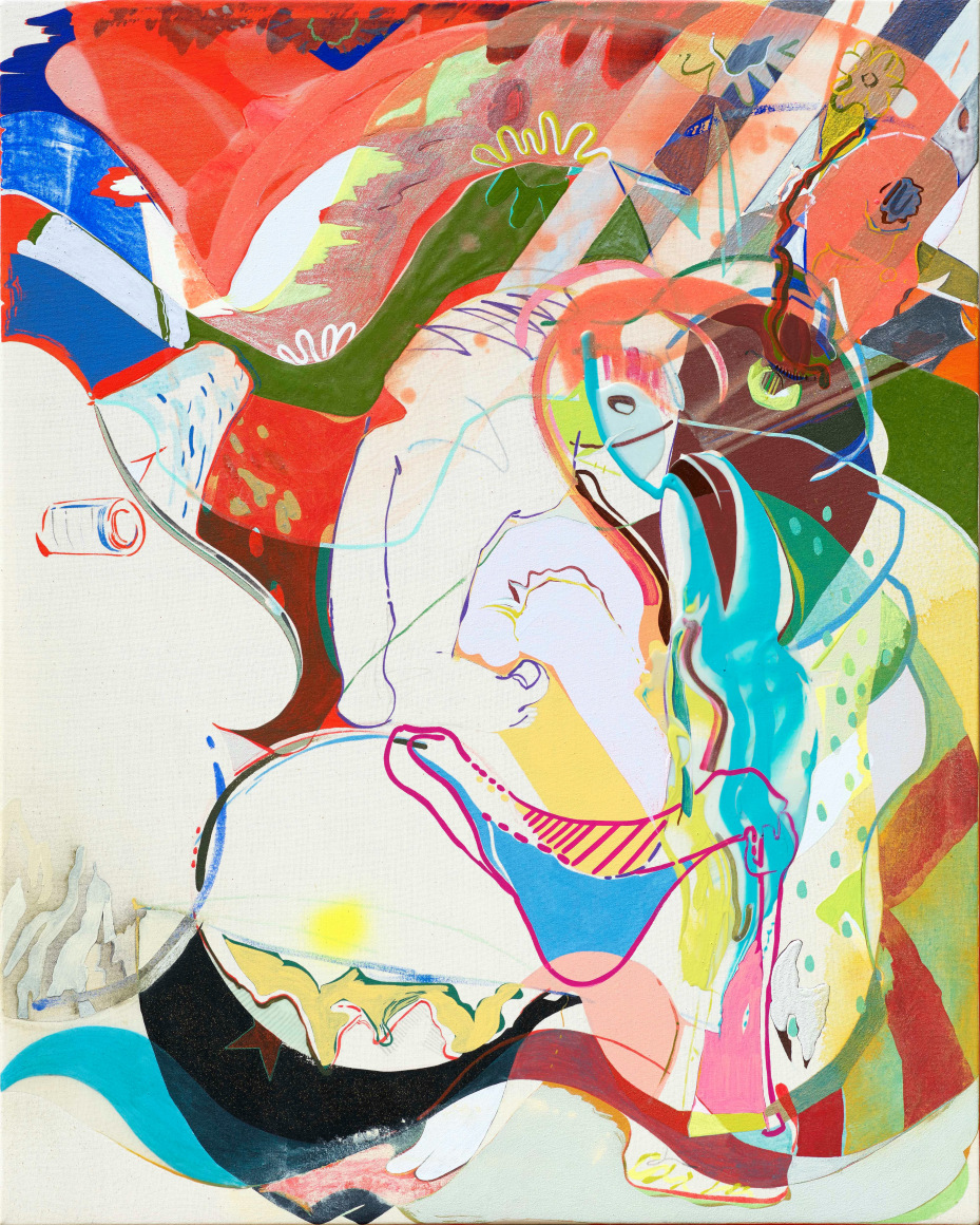 Young Do Jeong. Pass A WAY, 2016. Acrylic, spray paint, color pencil, graphite, conte, charcoal and marker on canvas, 91.1 x 72.9 cm. Courtesy of the artist & PKM Gallery., 