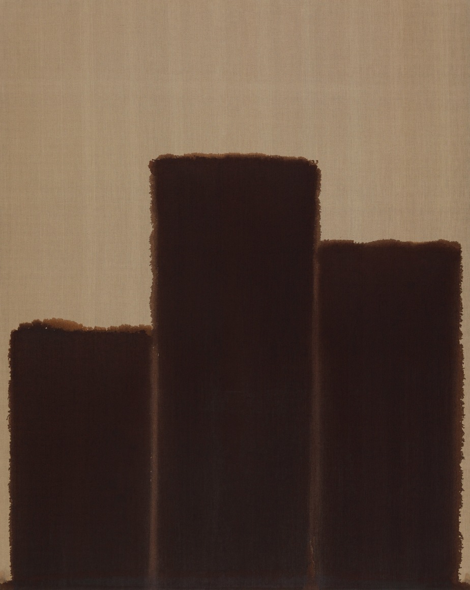 Yun Hyong-keun. Burnt Umber & Ultramarine, 1991, Oil on linen, 227 x 181.7 cm. Courtesy of PKM Gallery.