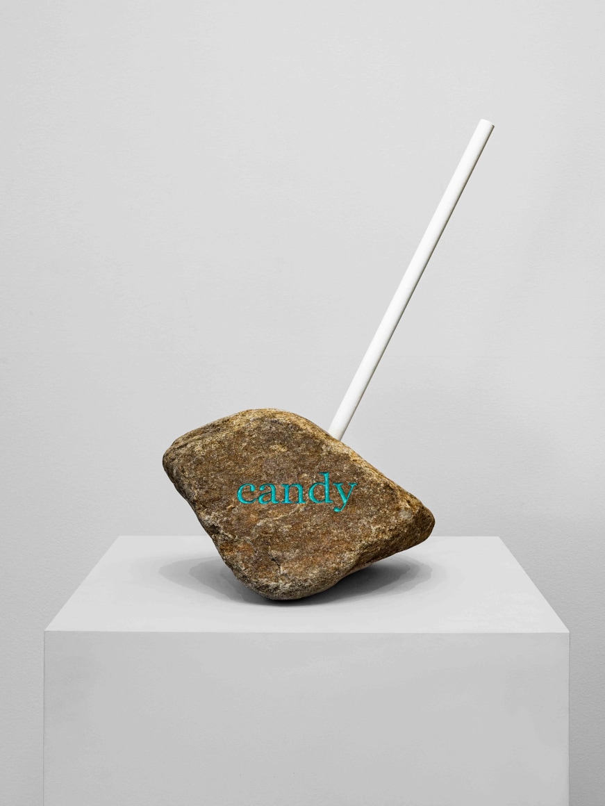 Wonwoo Lee, Candy valley_2023_001, 2023. Stone, paint, stainless steel, 57 x 43 x 31 cm. Courtesy of the artist & PKM Gallery.