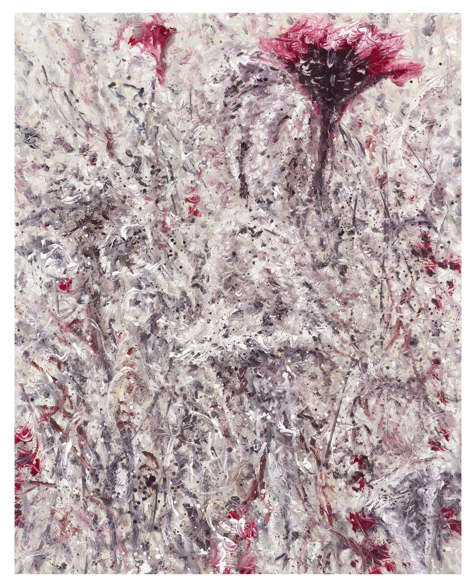 Kim Jiwon. 맨드라미 Mendrami, 2018. Oil on linen, 91 x 73 cm. Courtesy of the artist & PKM Gallery.