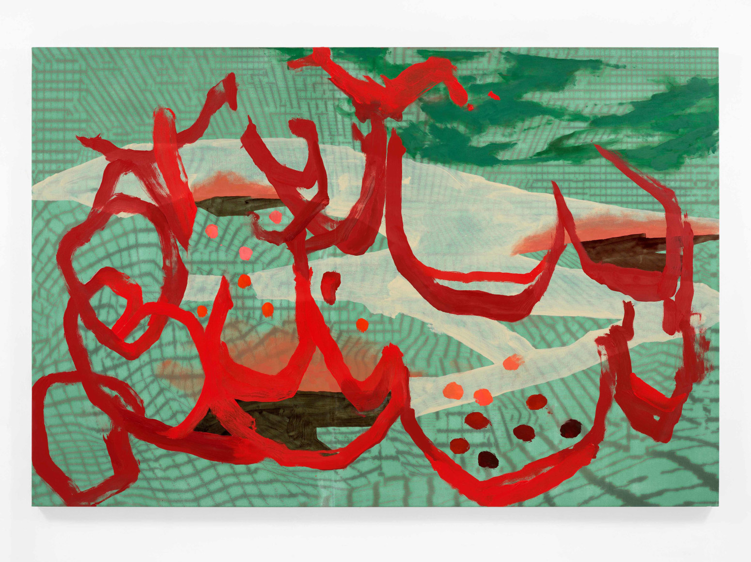 Toby Ziegler, Respite, 2023. Oil paint and inkjet on canvas, 140 x 210 x 4 cm., Courtesy of the artist &amp;amp; PKM Gallery.