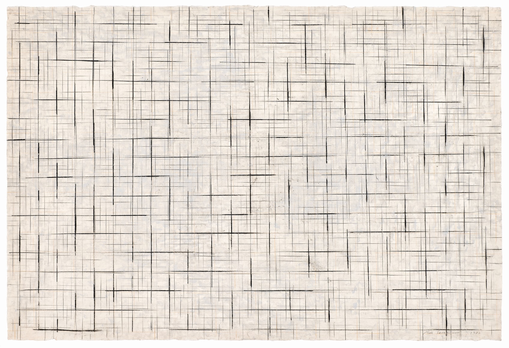 Suh Seung-Won. Simultaneity 82-132, 1982, Ink, pencil on Korean paper, 63.5 x 94 cm, Courtesy of the artist & PKM Gallery.