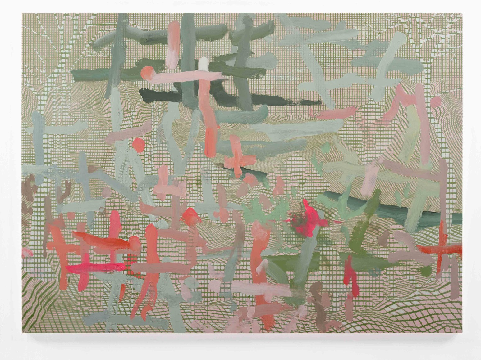 Toby Ziegler, Rubber tapping, 2021. Oil and inkjet on canvas, 140 x 193 cm., Courtesy of the artist and PKM Gallery.