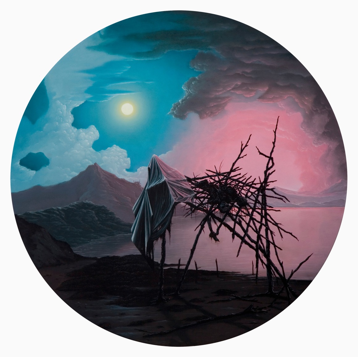 JOHN STARK The Fall 2010, oil on panel, 20 inches (diameter)