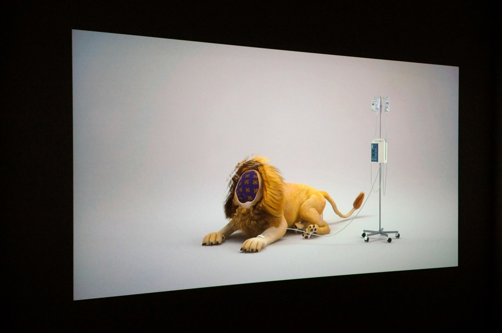 JONATHAN MONAGHAN Dauphin 007 2011, 3D animation HD film, run time: 3:11. Installation view: ACADEMY 2011, Conner Contemporary Art.