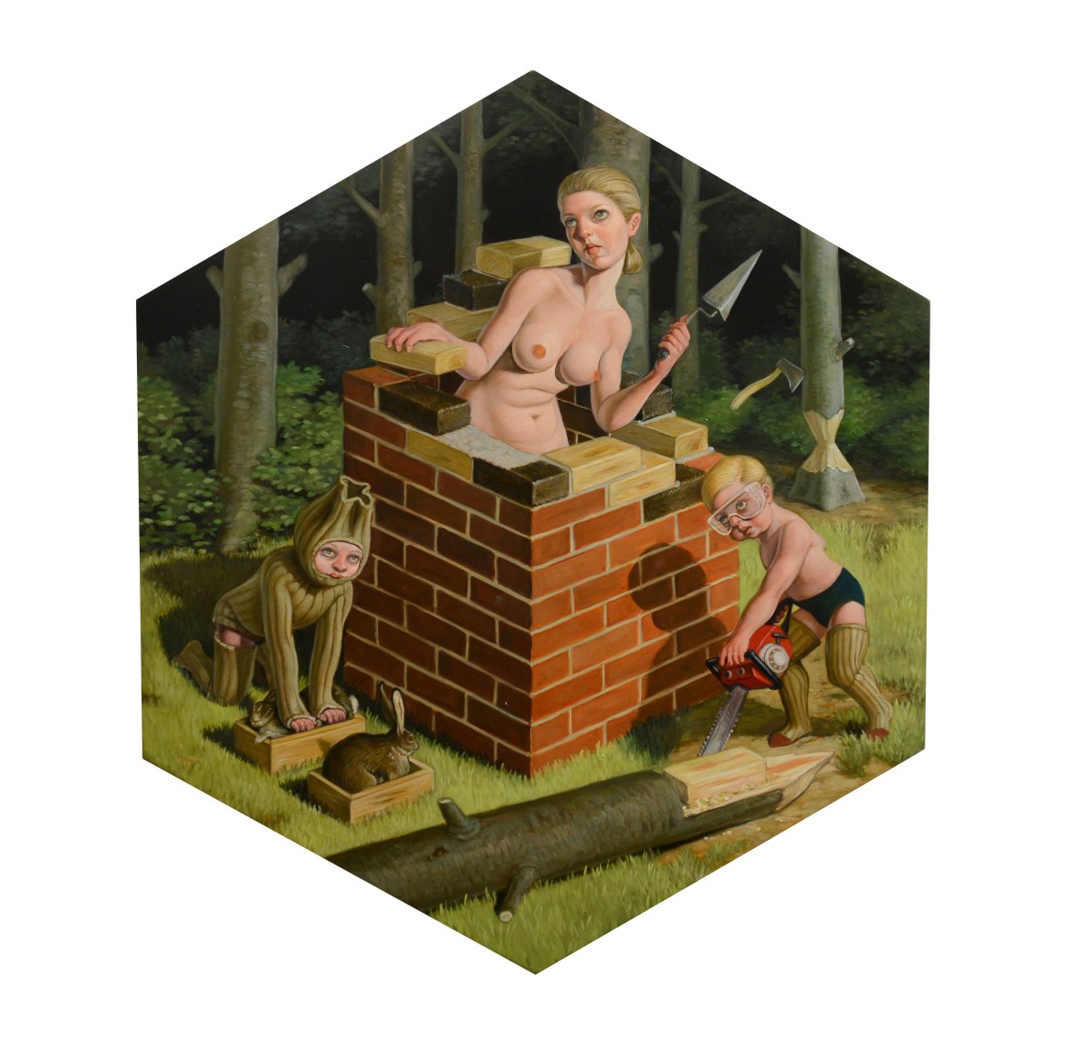 ERIK THOR SANDBERG  Short Supply  2017, oil on wood panel, 13 x 11 inches.