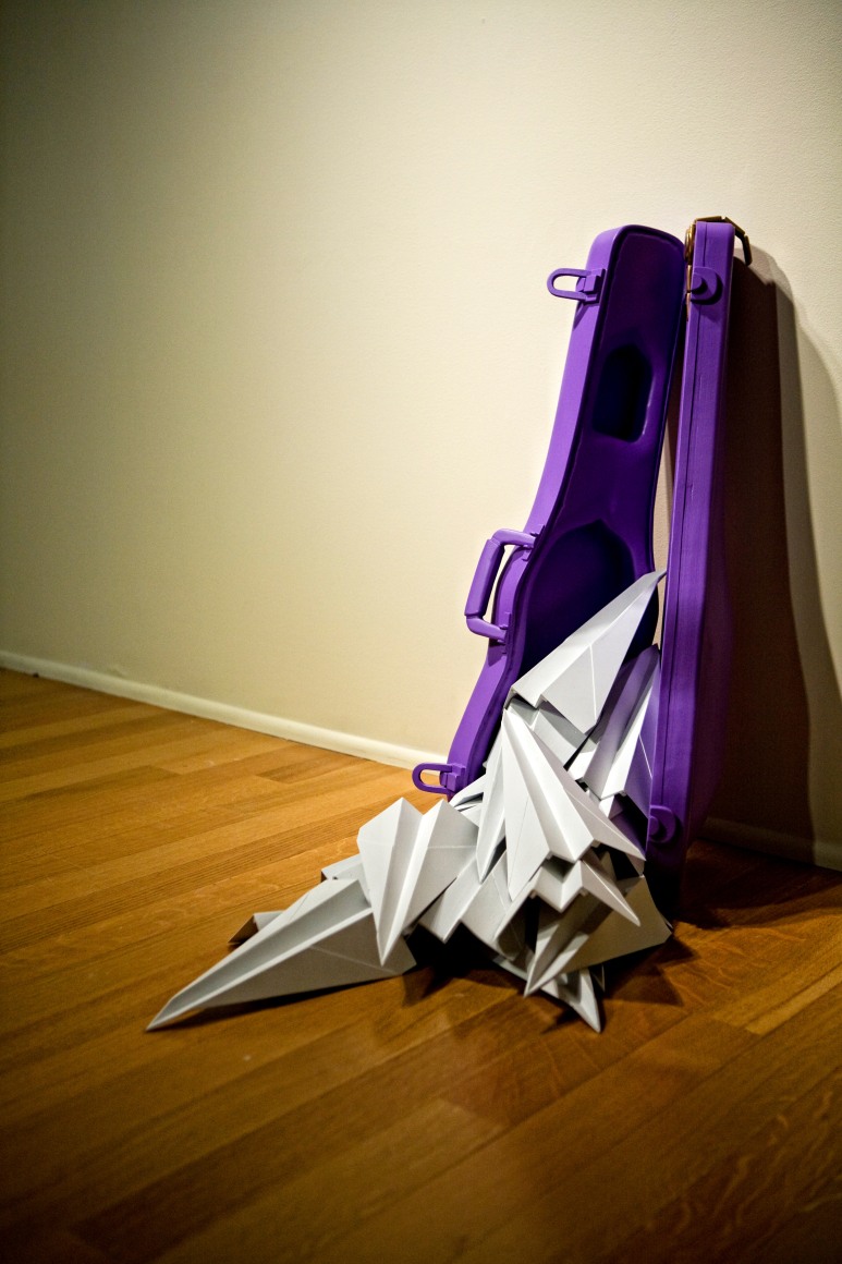 CASEY REED JOHNSON A Collision of Misguided Attempts 2009, wood, mdf, spray paint, 30 x 12 x 24 inches.
