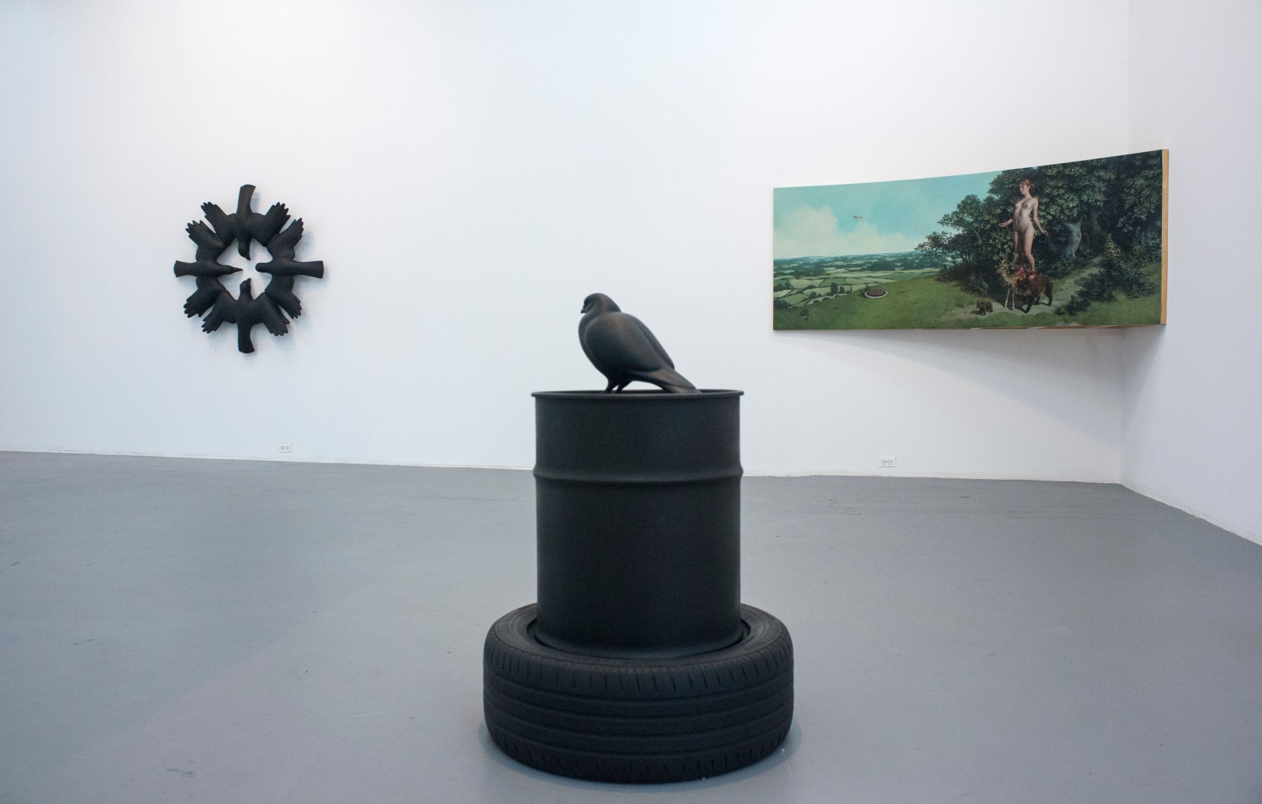 KENNY HUNTER and ERIK THOR SANDBERG  The Works: Recent Painting, Sculpture, Video 2013. Installation view: CONNERSMITH.