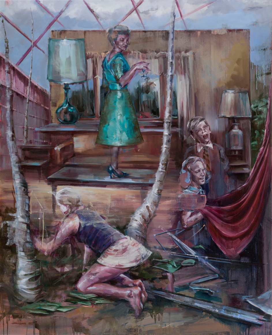 JUSTINE OTTO  The Song  2016, oil on linen, 63 x 51 inches.