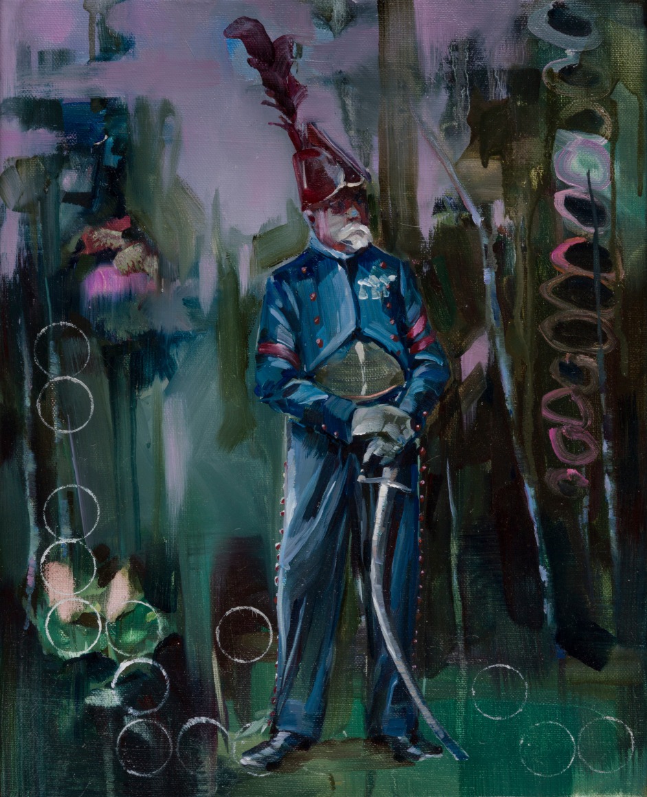 JUSTINE OTTO  Eugen  2016, oil on linen, 20 x 16 inches.
