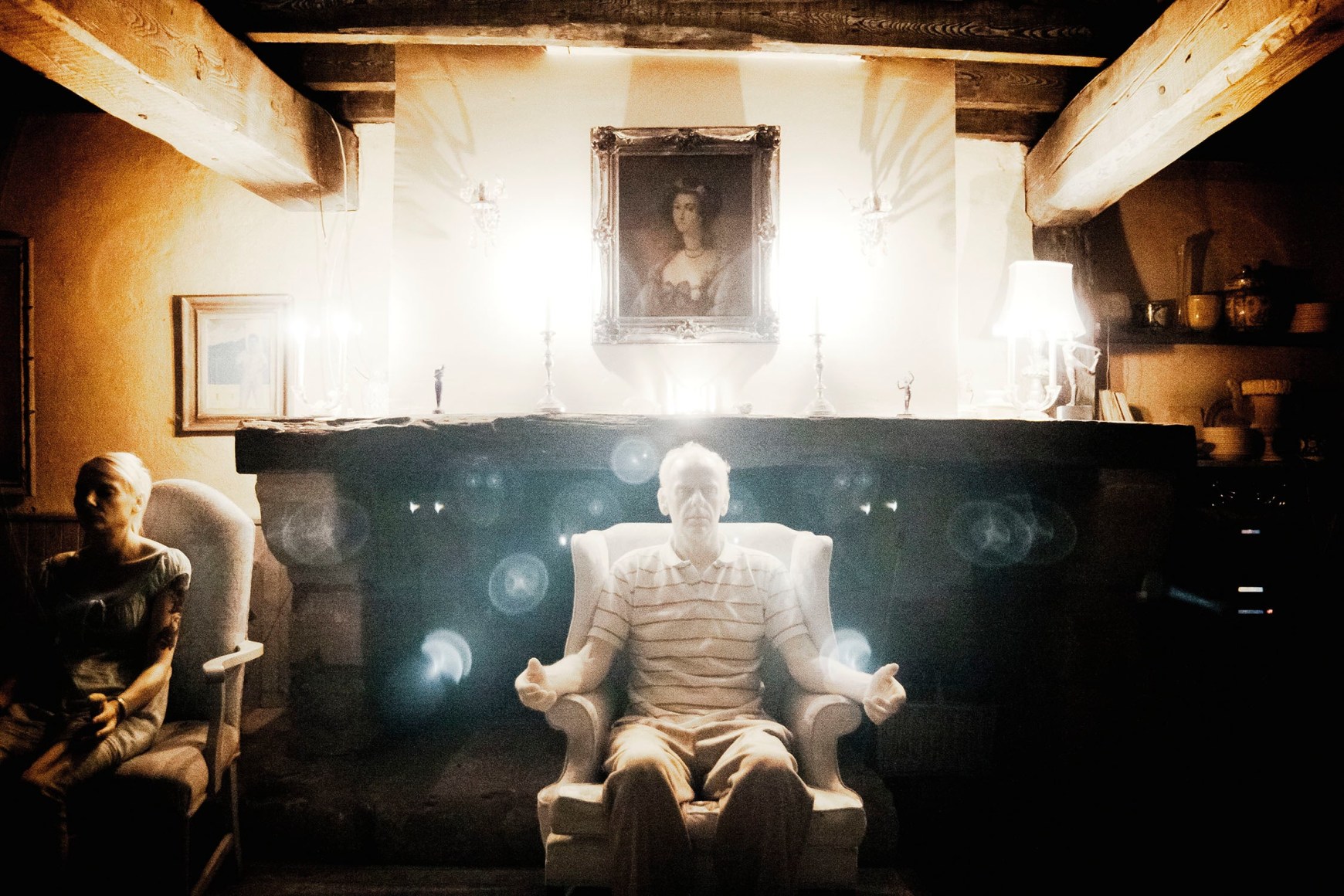 Medium Kevin Lawrenson Demonstrates Trance to a Small Group of Developing Mediums. Montcabirol, France (from Seance), 2014