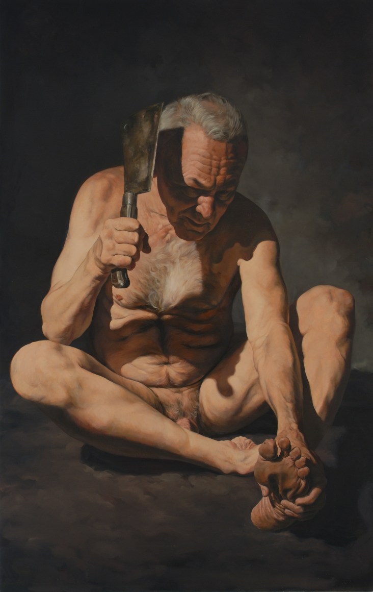 ERIK THOR SANDBERG  Blinded  2006, oil on canvas, 99 x 62 inches