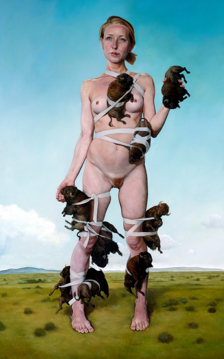 ERIK THOR SANDBERG  Manifest  2015, oil on panel, 70 x 43 inches.