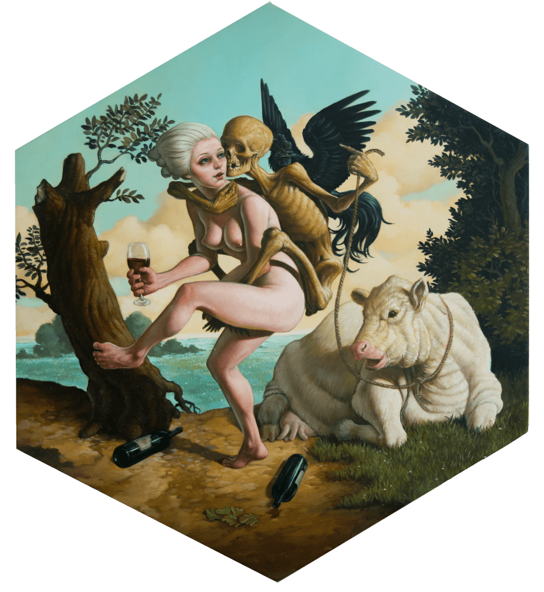 Erik Thor Sandberg  Respite  2020, oil on panel, 13 x 11 inches.