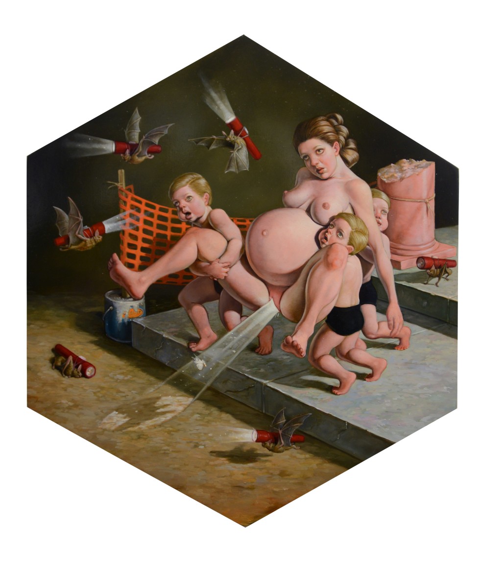 Erik Thor Sandberg  Beacon (Hope Courage Fortitude)  2017, oil on panel, 13 x 11 inches