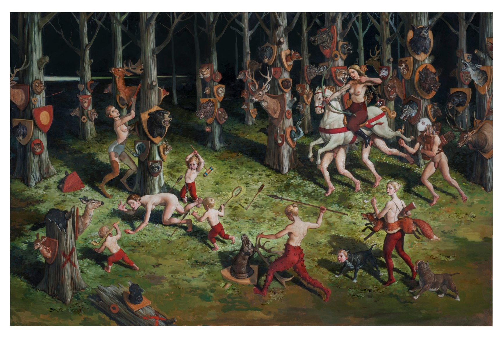 ERIK THOR SANDBERG  Trappings  2017, oil on wood panel, 30 x 46 inches.