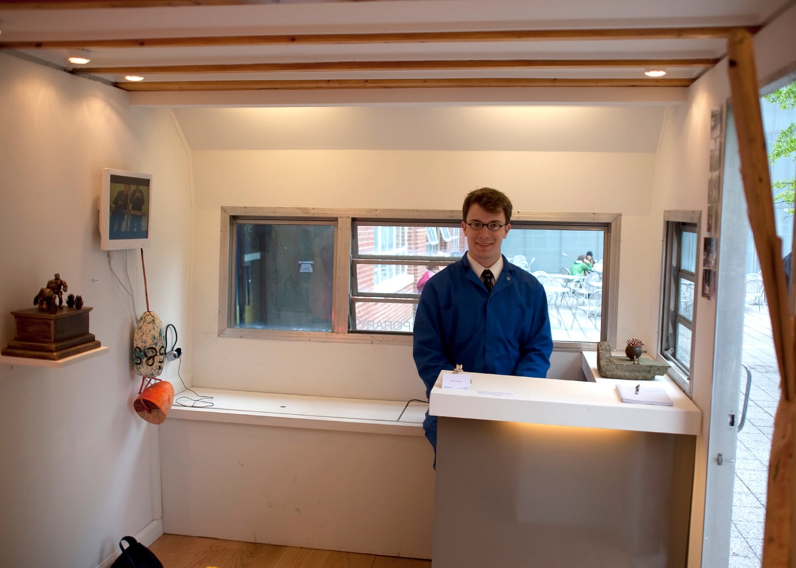 CALDER BRANNOCK Camper Contemporary 2010, altered 1967 Yellowstone camper installed with curated, mobile gallery show