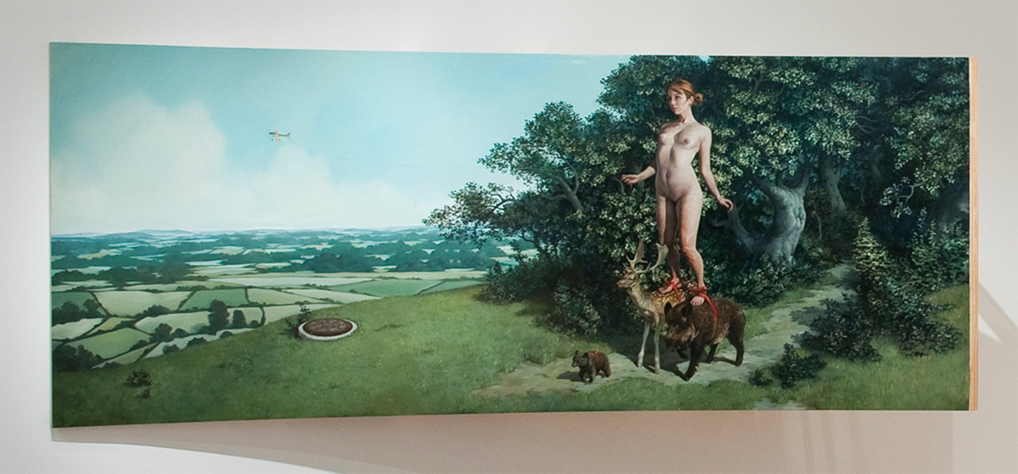 ERIK THOR SANDBERG Given to Chance 2012, oil on curved panel, 38 x 94.5 x 35.5 inches