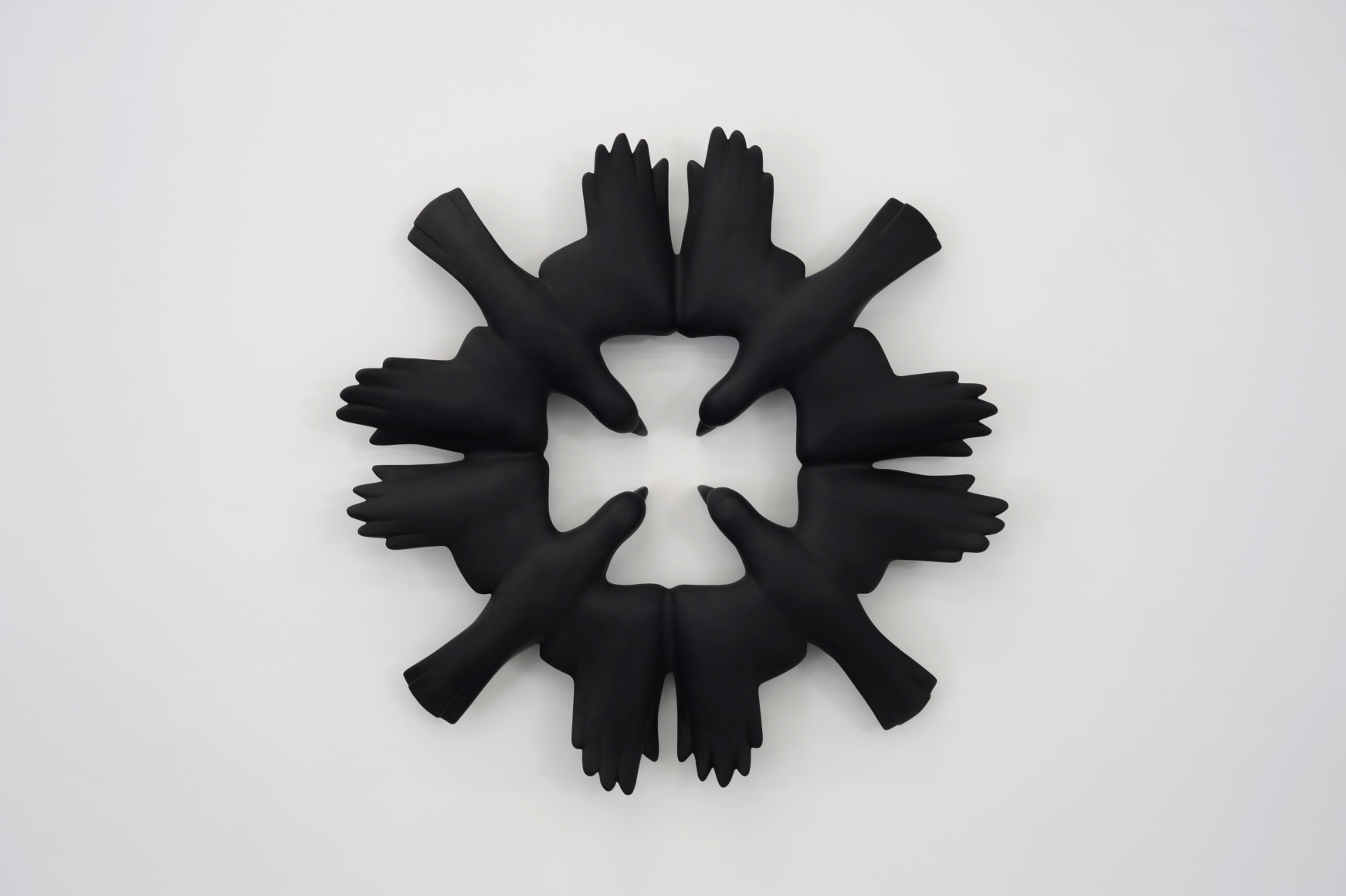 KENNY HUNTER Roche Rooks 2008, jesmonite and paint, 47 x 47 x 6 inches