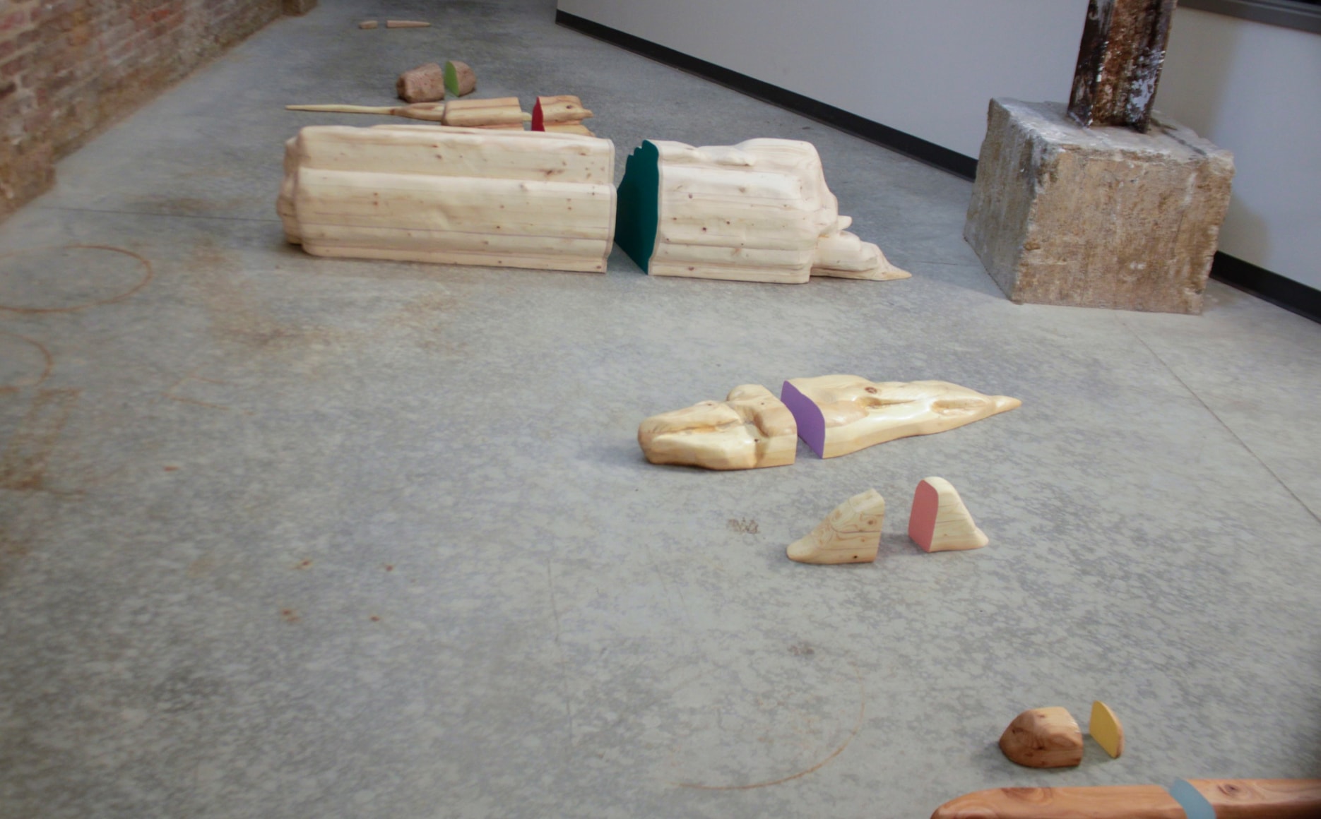 ALEX SCHECHTER Secede 2016, wood, paint, bonds, dimensions variable.