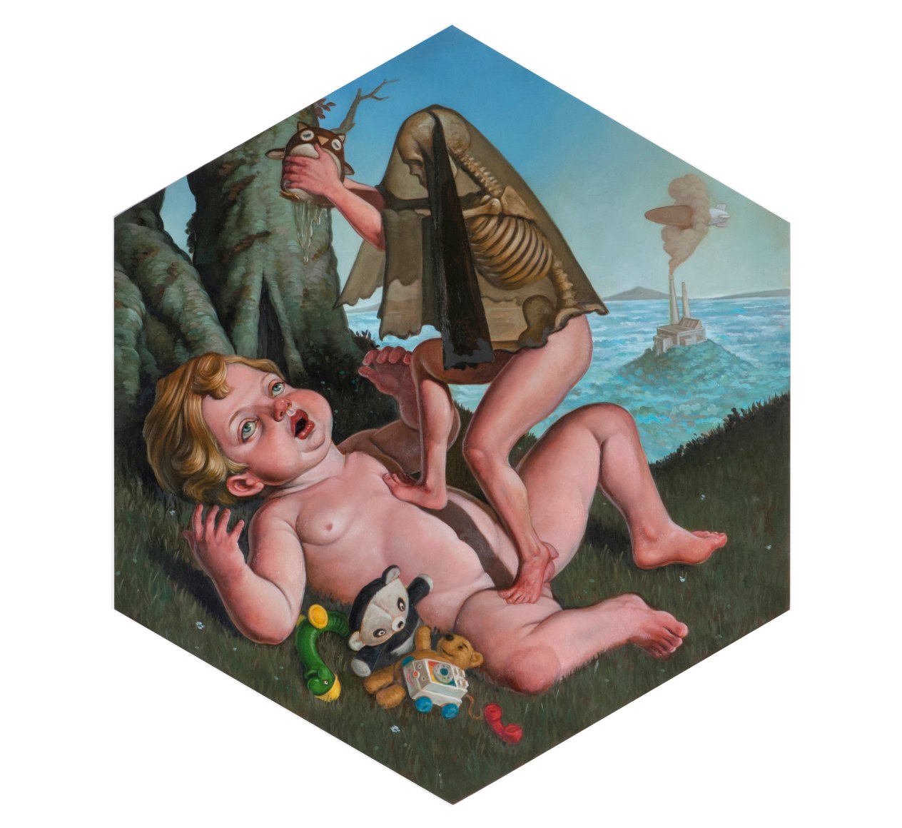 ERIK THOR SANDBERG  Put Away  2017, oil on wood panel, 13 x 11 inches.