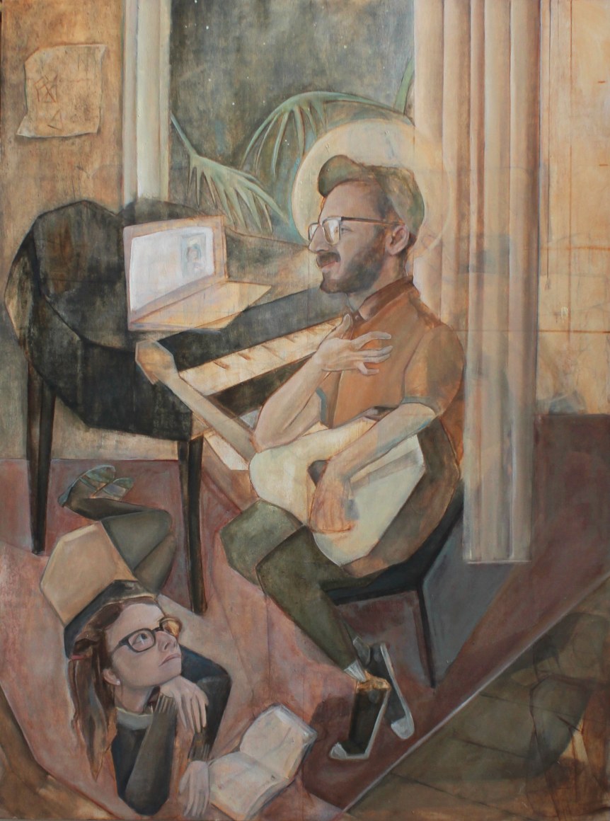 EMMA ROSE KENNEDY Confessions  2015, oil on panel, 30 x 40 inches.