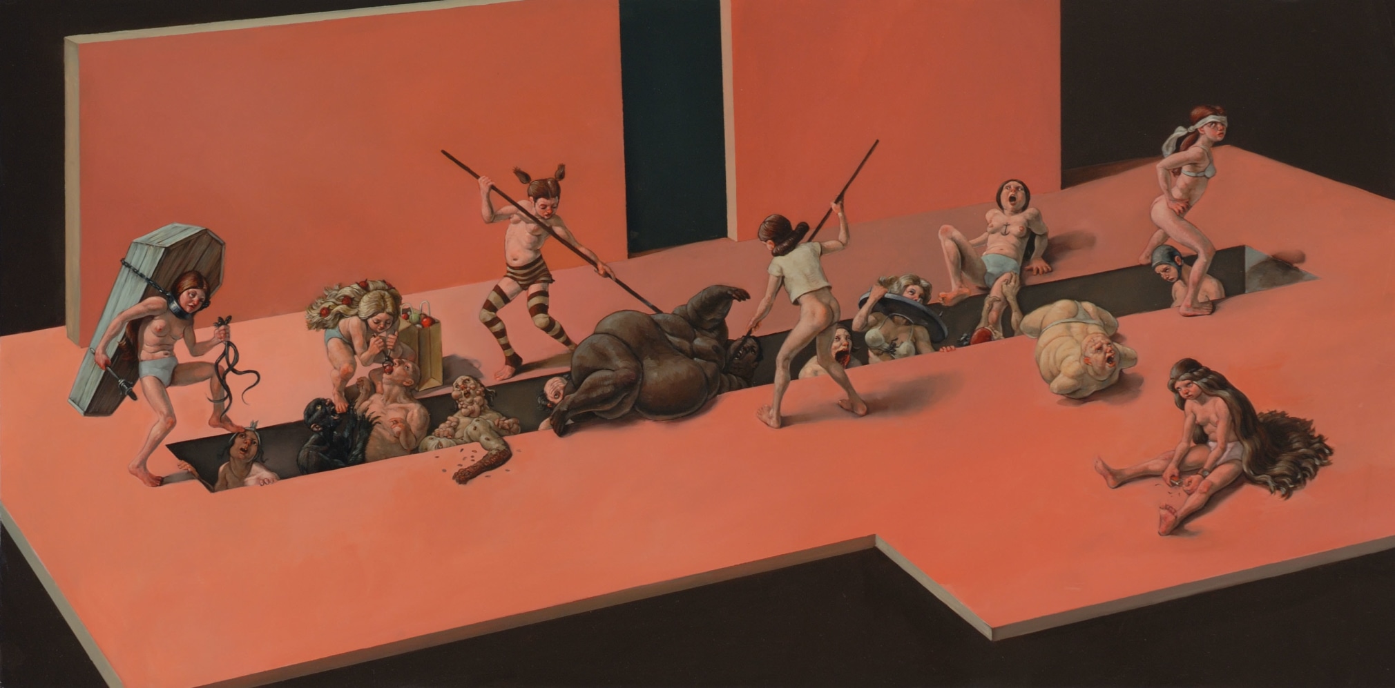 ERIK THOR SANDBERG Channel 2006, oil glaze on panel, 18 x 36 inches.