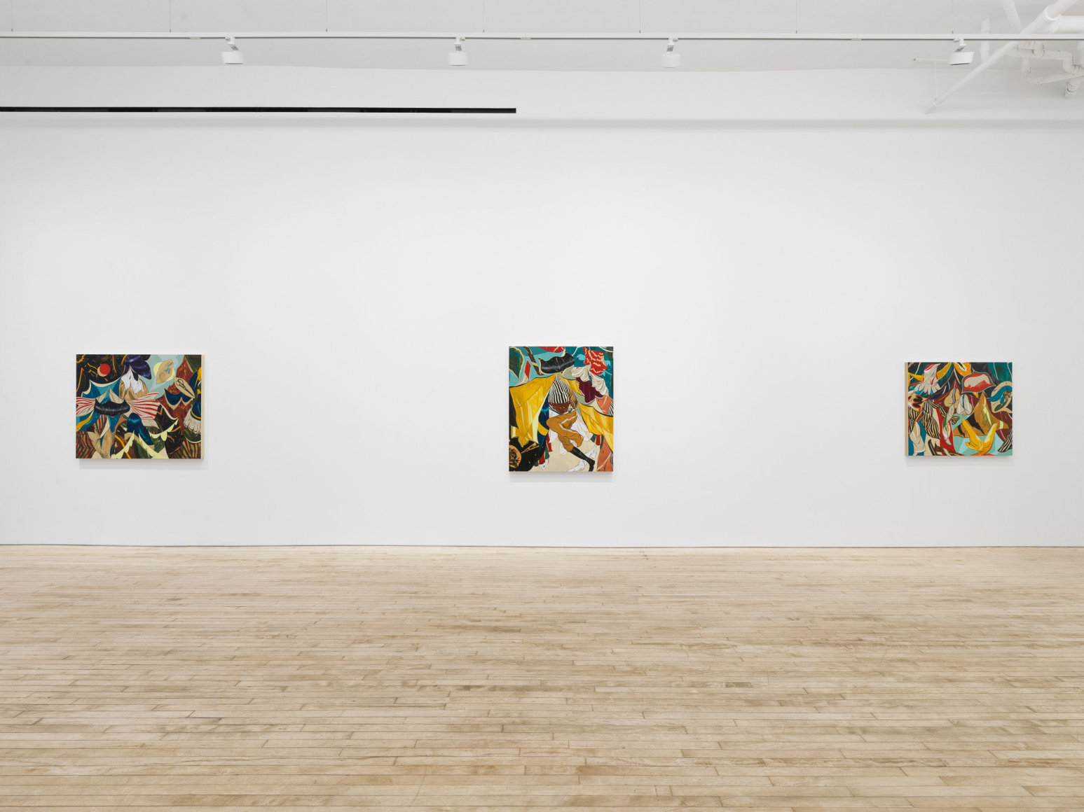 Installation view of Kenichi Hoshine, And There Came a Storm Beneath a Cutthroat Moon, Nino Mier Gallery, Tribeca, May 16 – June 14, 2025