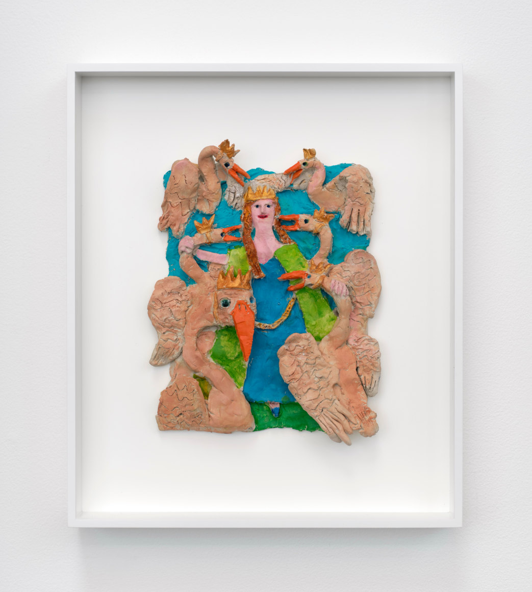 Kyle Staver Swan Princess, 2024 Air dry clay and acrylic 9 x 8 x 3 in 22.9 x 20.3 x 7.6 cm (KST24.020