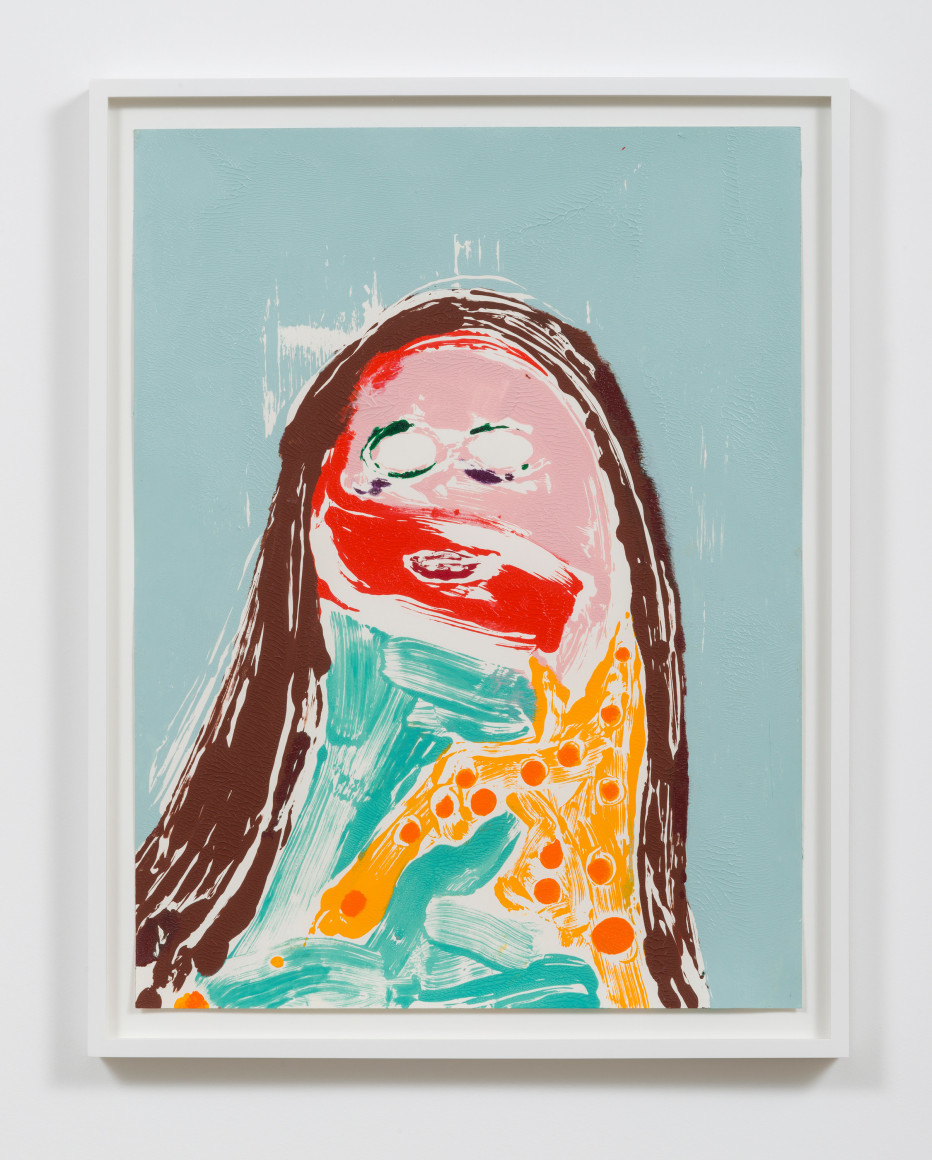 Nicola Tyson Head #10, 2016 Acrylic on paper 26.75 x 20.50 in (framed) 67.95 x 52.07 cm (framed) (NTY23.065)