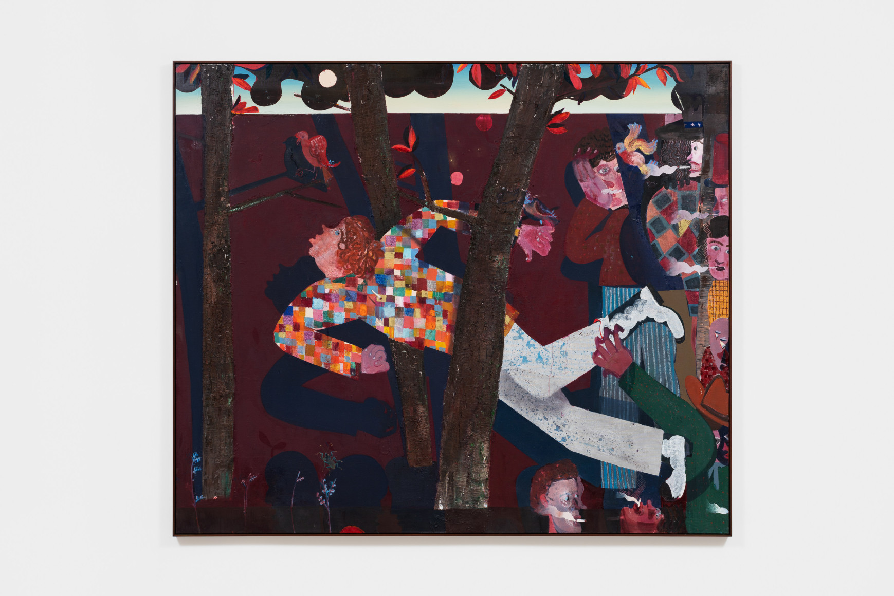 Pieter Jennes wallflowers, 2021 Oil and glitter on canvas 67 7/8 x 79 3/4 x 1 3/4 in - framed 172.4 x 202.6 x 4.4 cm - framed (PJE22.003)