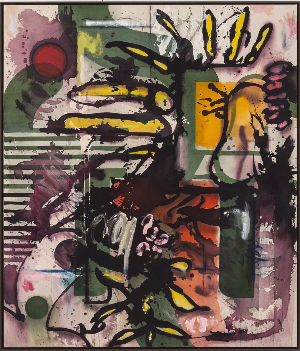 Jan-Ole Schiemann What's The Matter Matter?, 2022 Ink, acrylic, oil paint on canvas 55 1/8 x 47 1/4 in 140 x 120 cm (JS22.035)