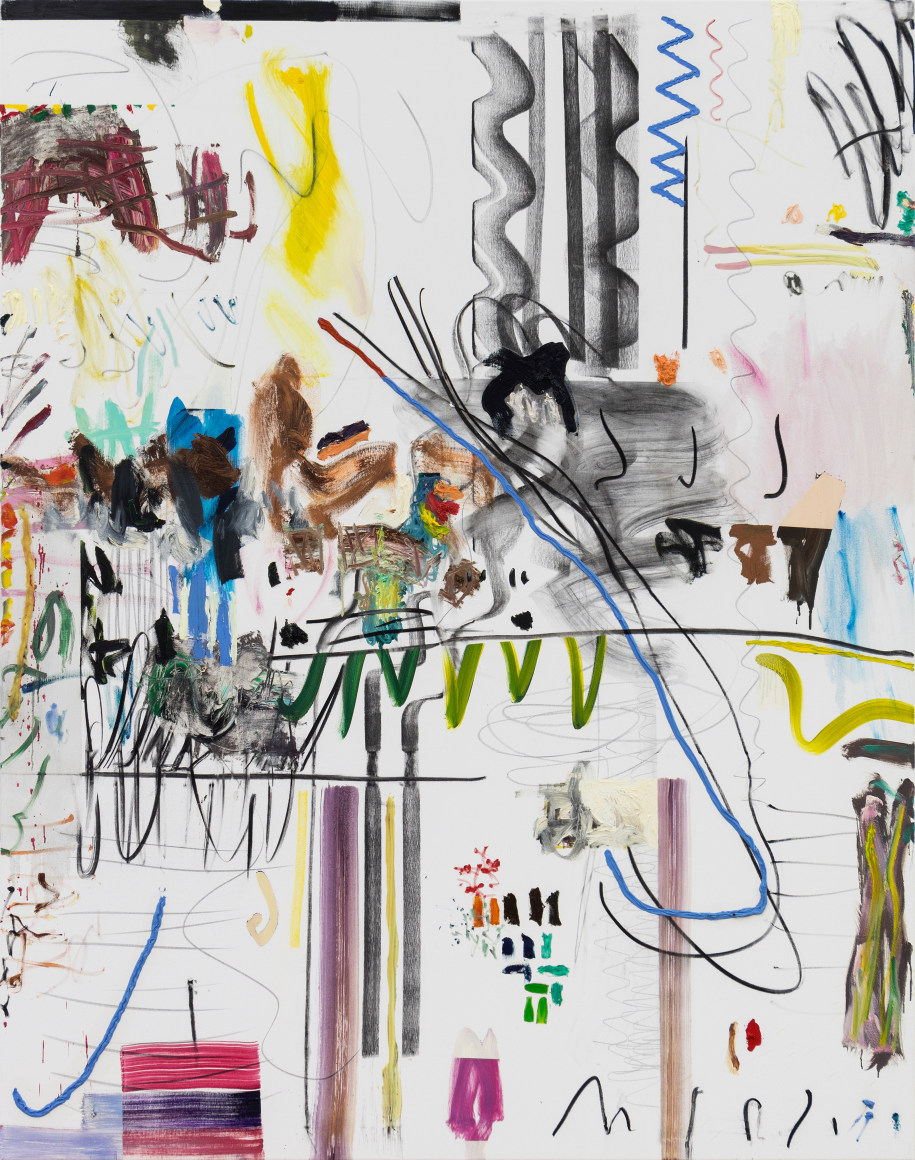 Andreas Breunig, Hi_LoRes_27, 2018. Oil, graphite, charcoal on canvas, 82 5/8 x 66 7/8 in, 210 x 170 cm (ABR18.015)