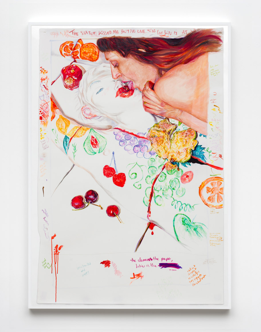 Giulia Messina Broken fig hearted statue, 2025 Markers and ink on paper 59 x 39 3/8 in 150 x 100 cm (GME25.008)