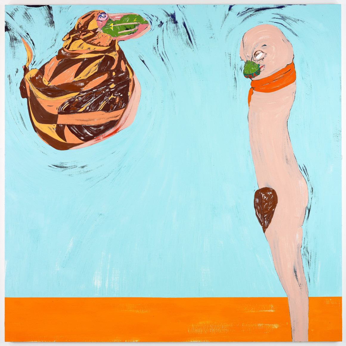 Nicola Tyson Figure and Bird #1, 2010 Oil on canvas 72 x 72 in 182.9 x 182.9 cm (NTY20.005)