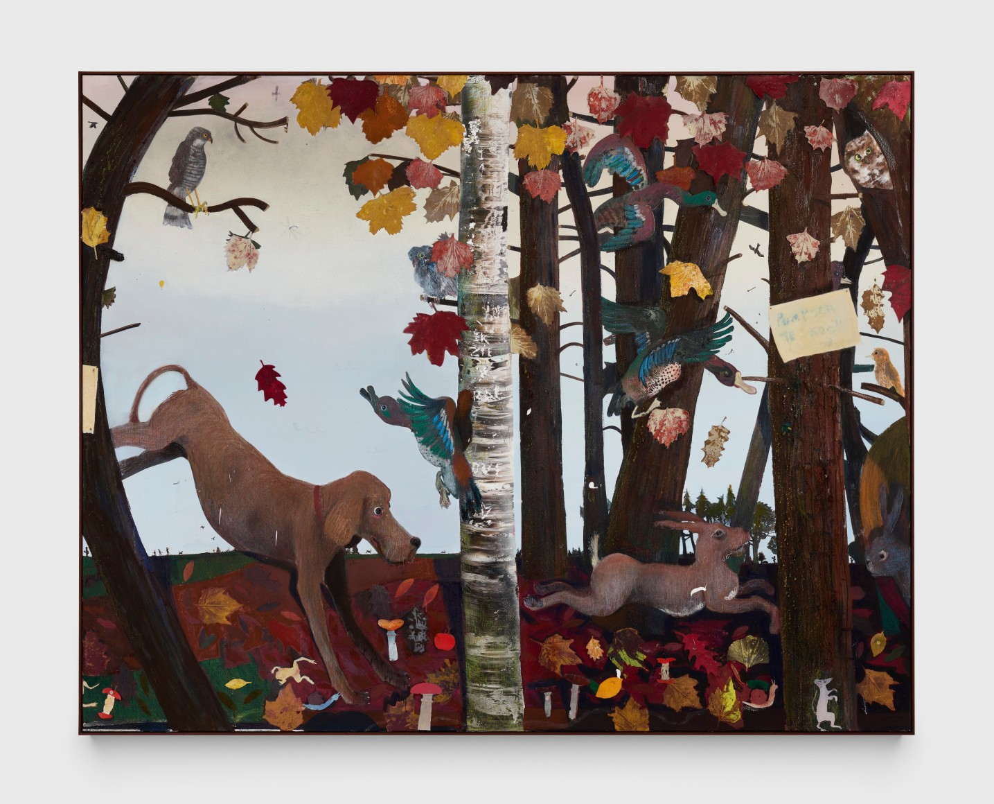 Pieter Jennes The ragged joy of pure being, 2024 Oil and collage on canvas 74 3/4 x 94 1/2 in (framed) 190 x 240 cm (framed) (PJE24.009)