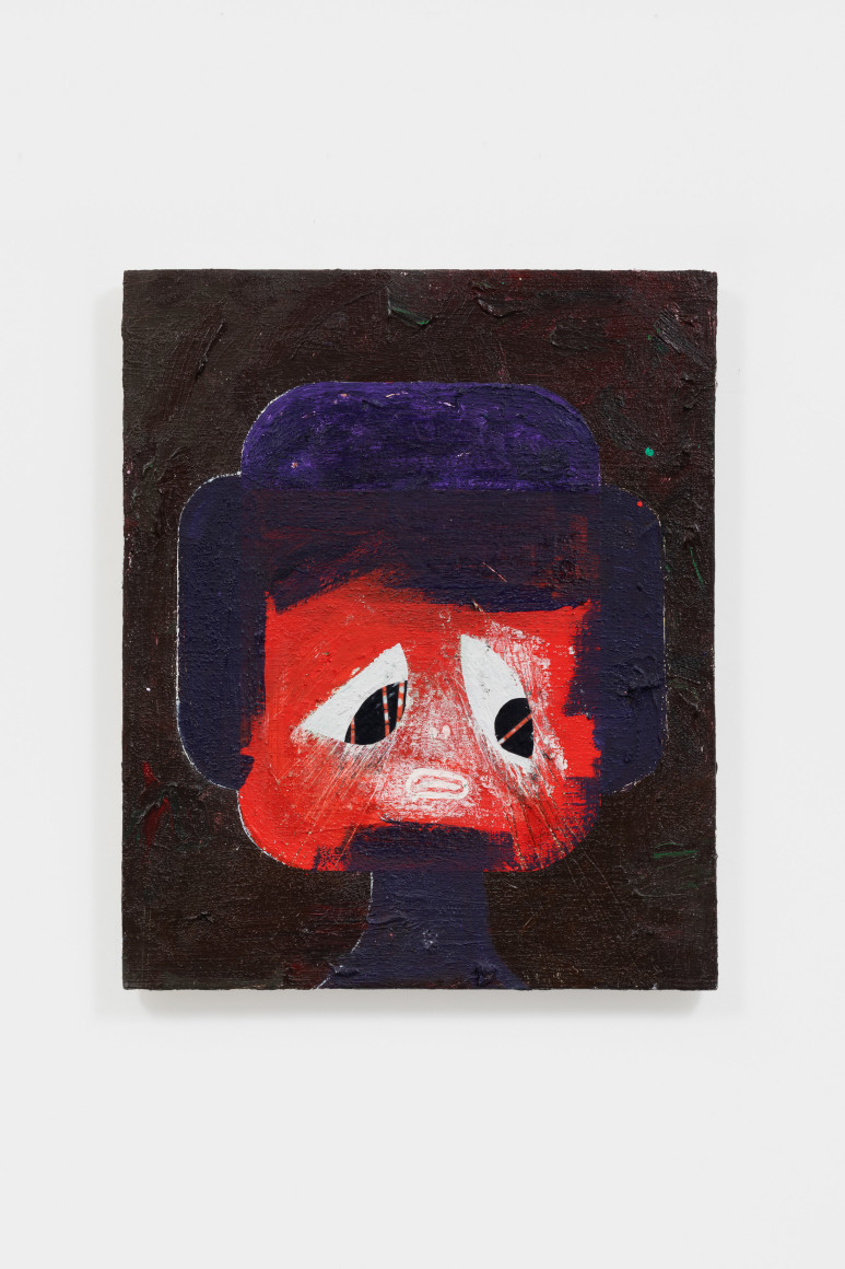 Nel Aerts Overmoed, 2020-2021 Acrylic, oil, filter, textile on wood 16 7/8 x 13 3/4 in 43 x 35 cm (NAE21.016)