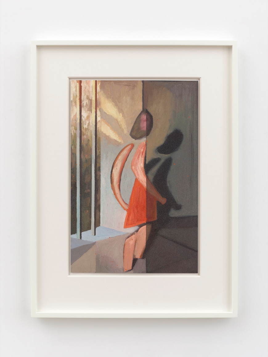Jonathan Wateridge Interior, 2025 Oil on paper 25 3/8 x 18 7/8 x 1 5/8 in (framed) 64.5 x 48 x 4 cm (framed) (JWA25.017)