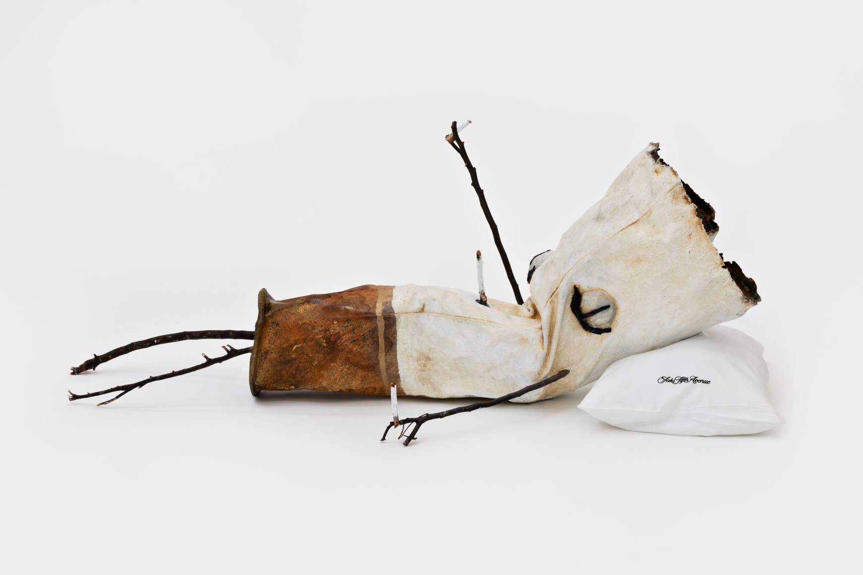 Jon Pylypchuk Untitled "I know I'll never love this way again" (Burt Reynolds), 2021 Bronze 19 x 46 x 20 in 48.3 x 116.8 x 50.8 cm (JPY21.012)