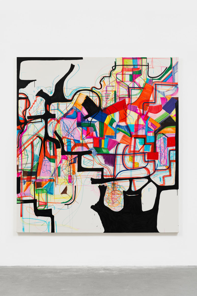 Joanne Greenbaum Untitled, 2014 Oil, Ink and acrylic on canvas 78 7/8 x 73 1/8 in 200.3 x 185.7 cm (JGR21.008)